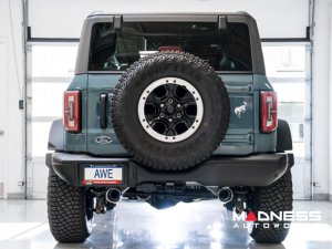 Ford Bronco Performance Exhaust System - Cat Back - Dual Rear Exit - AWE - Chrome Tips w/ Bash Guard